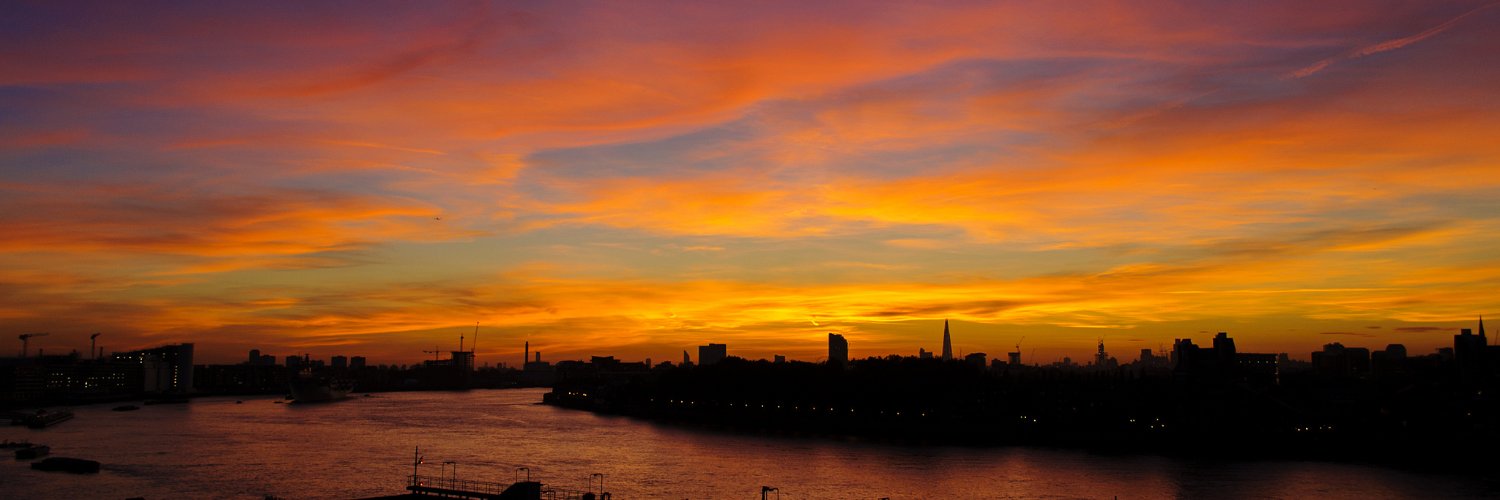 Sunset over river Thames in London